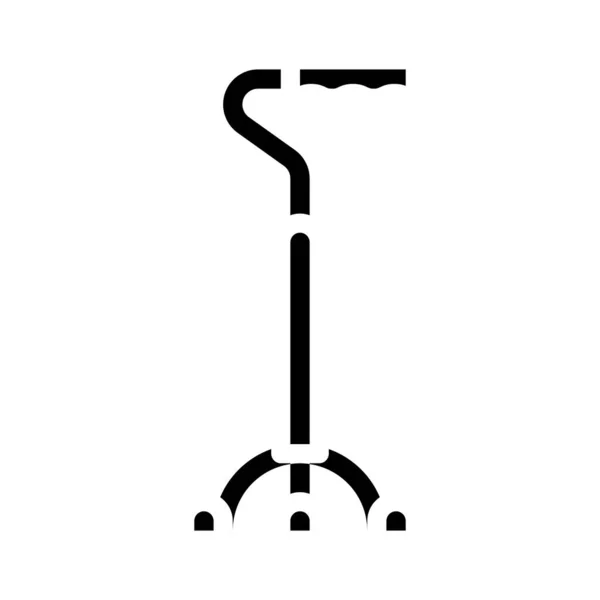 Bâton pour les personnes âgées illustration vectorielle icône glyphe — Image vectorielle