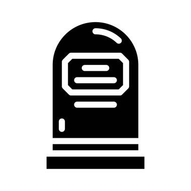 mezar taşı sembolü vektör illüstrasyonunu siyaha dönüştür