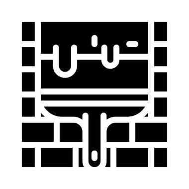 Duvar macunu sembolü vektör illüstrasyonu siyah