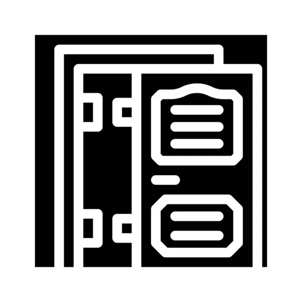 Door installation glyph icon vector illustration black — 图库矢量图片