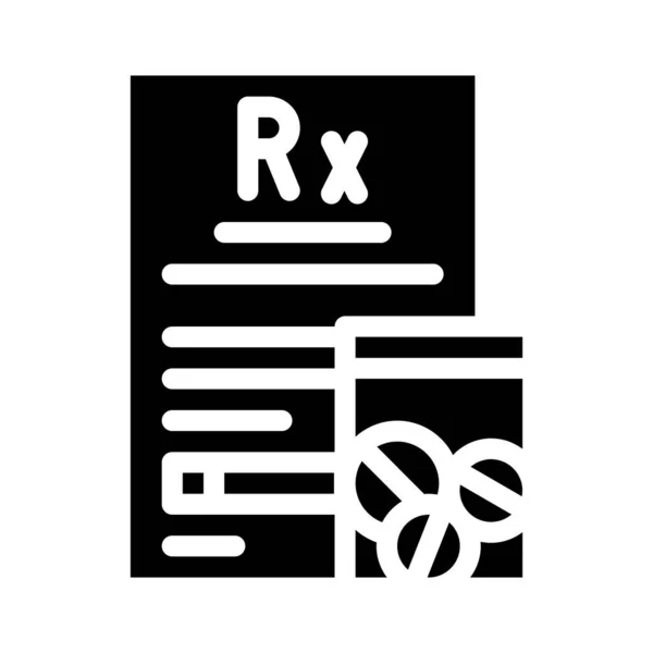 Prescripción médica y medicamentos para el SIDA enfermedad del VIH paciente glifo icono vector ilustración — Vector de stock
