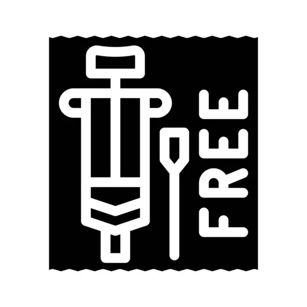 Illustration vectorielle d'icône de glyphe de seringue médicale de soins de santé gratuits — Image vectorielle