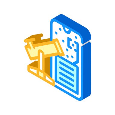 astronomi çevrimiçi ders izometrik ikon vektör çizimi