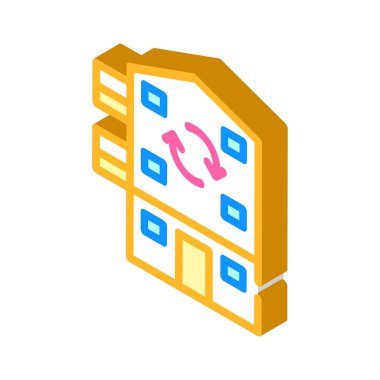 ev ranovasyon izometrik ikon vektör illüstrasyon rengi