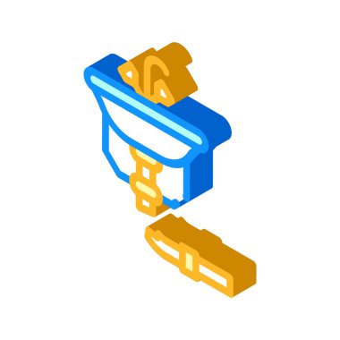 boru onarımı izometrik ikon vektör illüstrasyon rengi