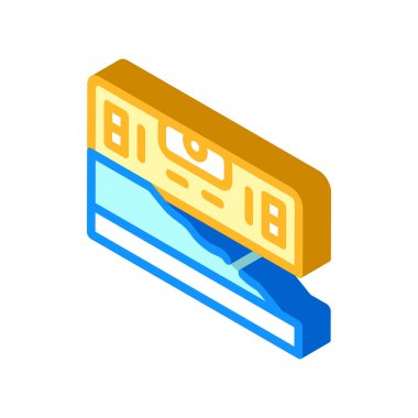 bina seviyesi izometrik ikon vektör illüstrasyon rengi