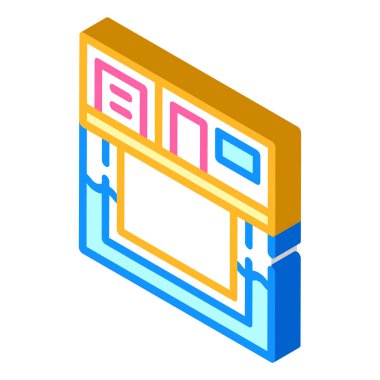 Bodrum su geçirmez sistemi izometrik ikon vektör çizimi