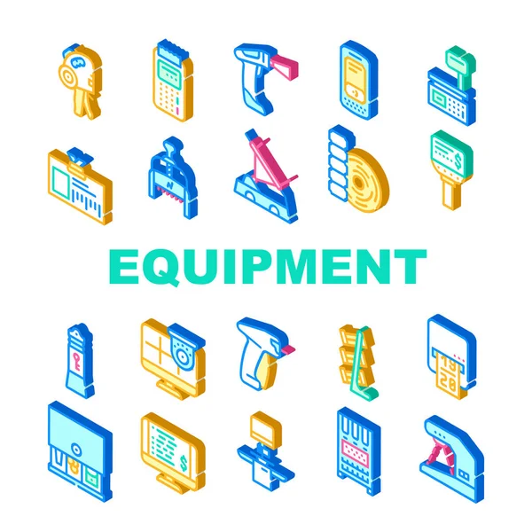 Shop Équipement Appareil Collection Icônes Set vectoriel — Image vectorielle