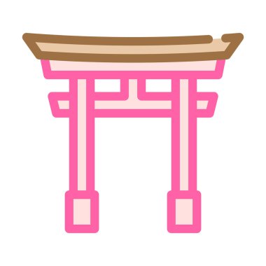 torii kapısı renk ikonu vektör illüstrasyon rengi