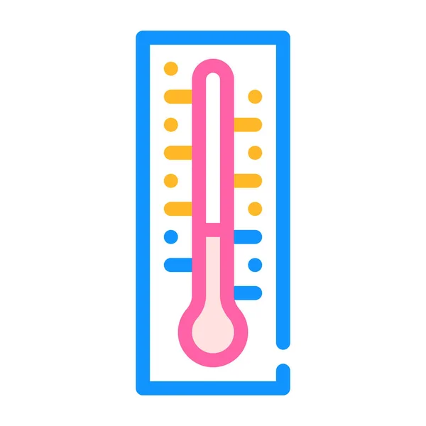 Thermomètre extérieur couleur icône vecteur illustration couleur — Image vectorielle