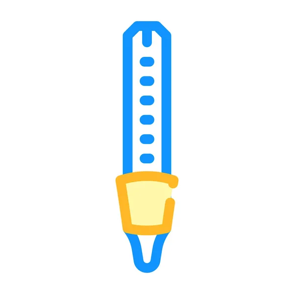 Laboratorium thermometer kleur pictogram vector illustratie kleur — Stockvector