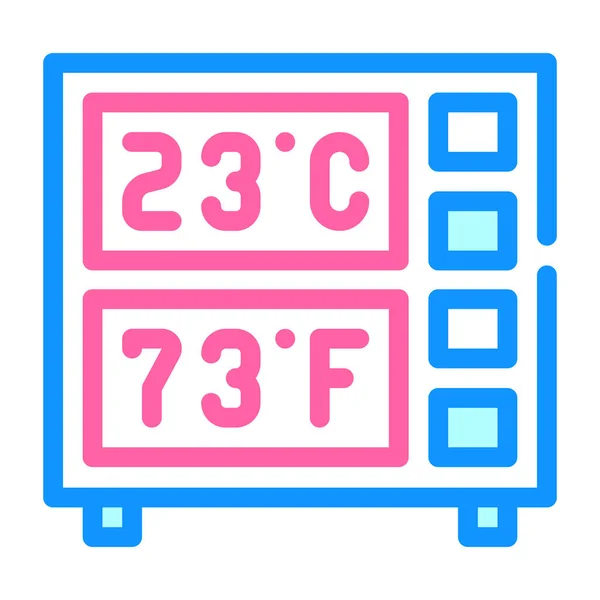 Thermomètre numérique couleur icône vecteur illustration couleur — Image vectorielle