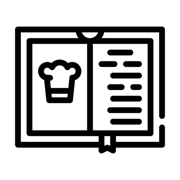 Cuisinier livre ligne icône vectoriel illustration noir — Image vectorielle
