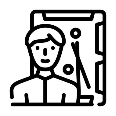 bilardo bilardosu oyun çizgisi ikon vektör çizimi