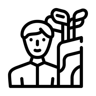 golf sporu çizgisi vektör illüstrasyonu