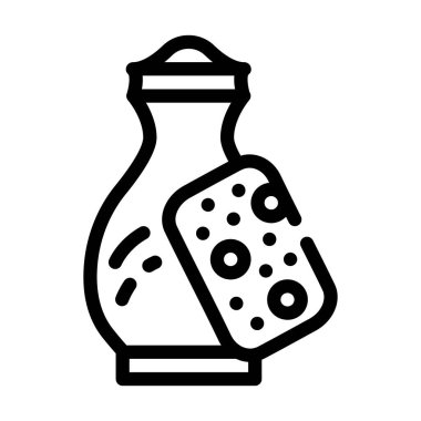 pot öğütme çizgisi simgesi vektör illüstrasyonu siyah