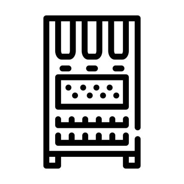 Tabletlerin depolanması ve şarj edilmesi için dolap uyuşturucu, ticari ekipman hattı ikon vektör illüstrasyonu