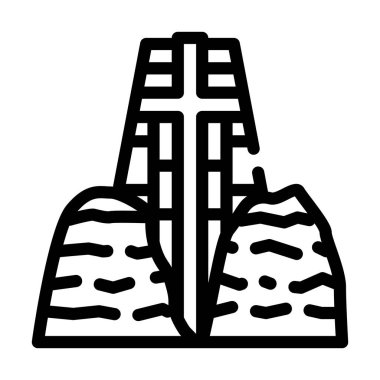 Kutsal çapraz çizgi ikon vektör illüstrasyonunun katolik kilisesi