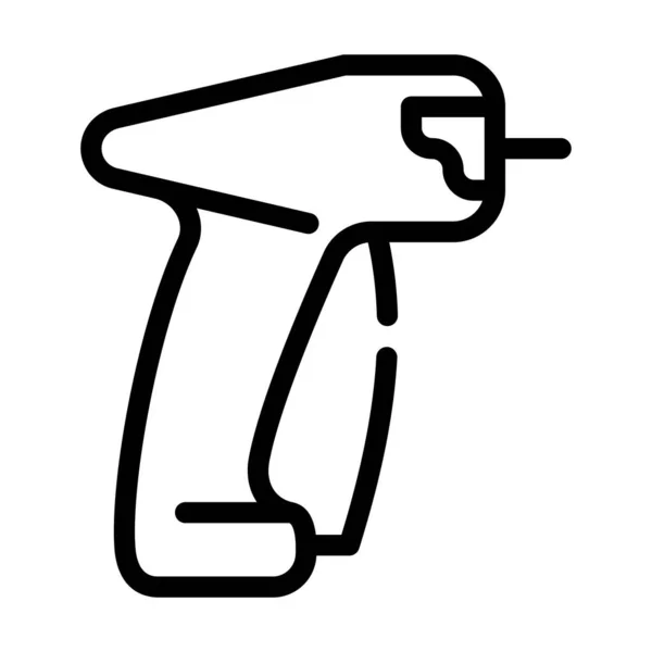 Etiqueta aguja pistola línea icono vector ilustración — Archivo Imágenes Vectoriales