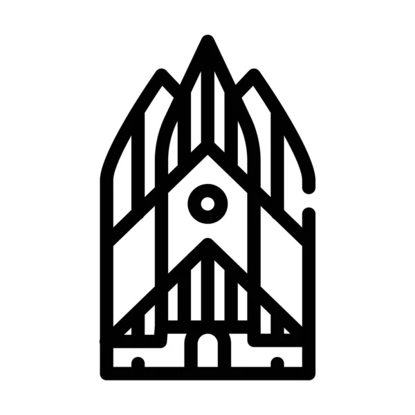 Grundtvig iglesia línea icono vector ilustración negro — Archivo Imágenes Vectoriales