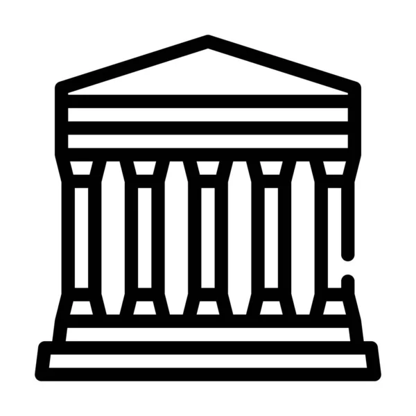 Concordia tempel, agrigento sicily lijn pictogram vector illustratie — Stockvector