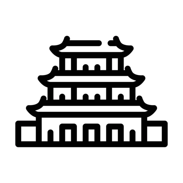 Puning temple, china line icon vector illustration — Stock Vector