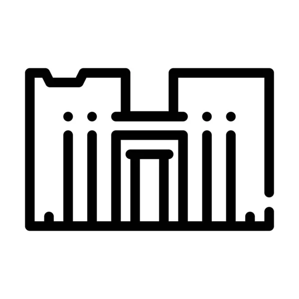 Horus chrám řádek ikona vektor ilustrace černá — Stockový vektor