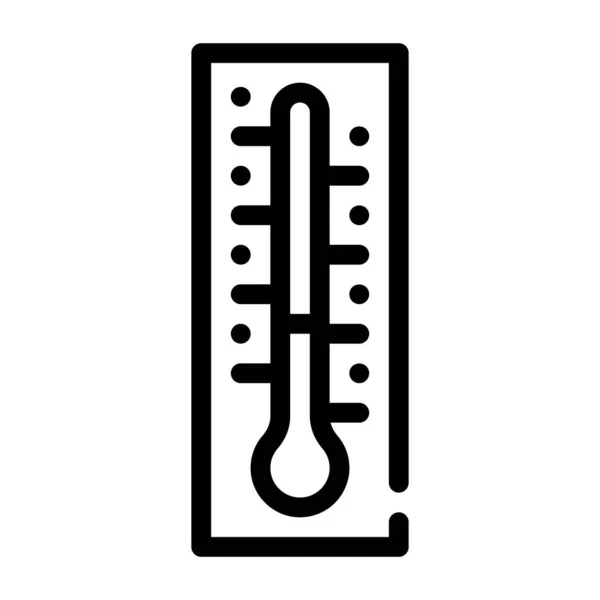 Utomhus termometer linje ikon vektor illustration svart — Stock vektor