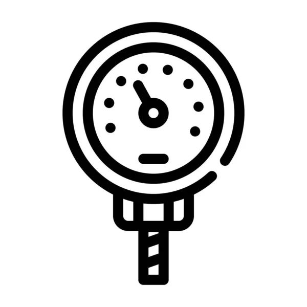 ( 영어 ) bimetallic thereometer line icon illustration black — 스톡 벡터