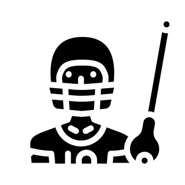 lakros spor sembolü vektör illüstrasyonu siyahı