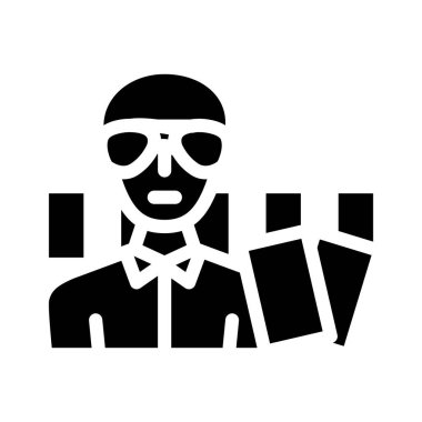 Poker oyunu sembolü vektör illüstrasyonu siyah