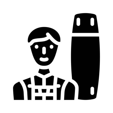 Wakeboard spor sembolü vektör illüstrasyonu siyah