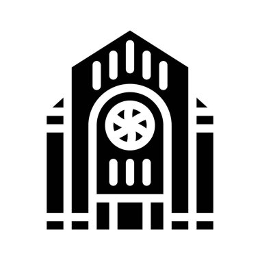 sinagog, New York glyph simge vektör illüstrasyonu