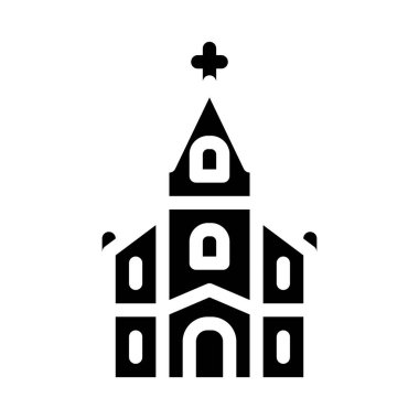 Katolik tapınağı sembolü vektör illüstrasyonu siyah