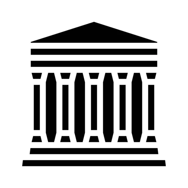 Concordia tempel, agrigento sicily glyph icoon vector illustratie — Stockvector