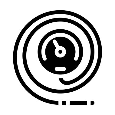 manometrik termometre simge vektör çizimi siyah