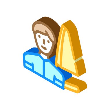 yelkenli su sporu izometrik ikon vektör çizimi