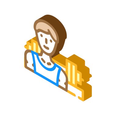 power lift sporu izometrik ikon vektör illüstrasyon rengi