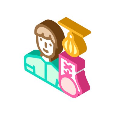 Boks sporu izometrik ikon vektör illüstrasyon rengi