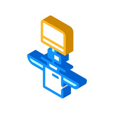 ödeme terminali izometrik ikon vektör çizim rengi