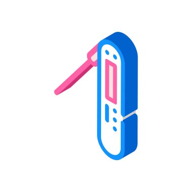 Mutfak termometresi izometrik ikon vektör resimleme rengi