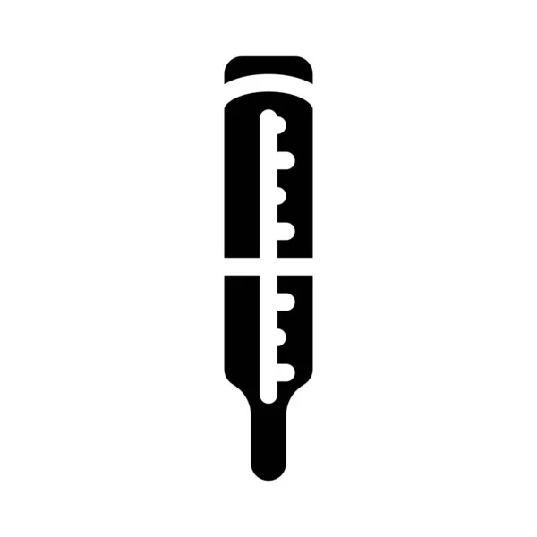 Medizinisches Quecksilberthermometer Glyphensymbol Vektor Illustration — Stockvektor