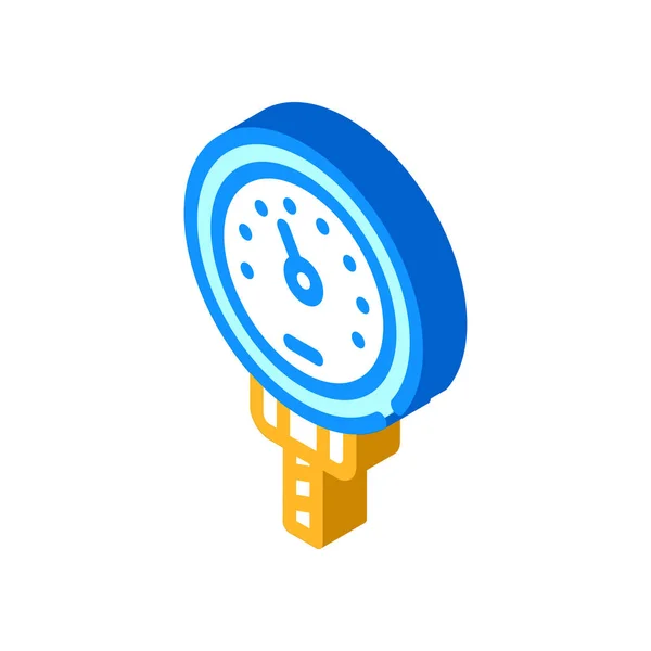 ( 영어 ) bimetallic thereometer isometric icon illustration color — 스톡 벡터