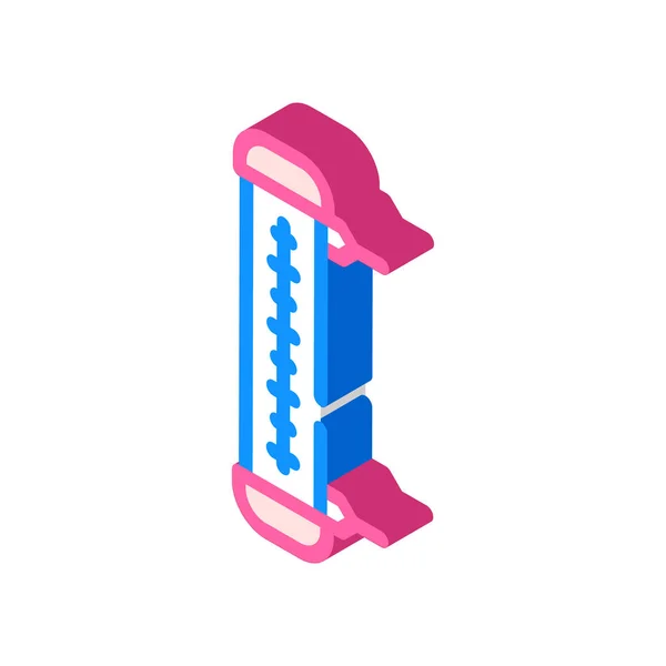 Venster thermometer isometrische pictogram vector illustratie kleur — Stockvector