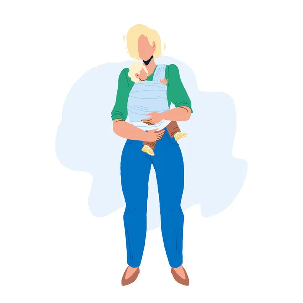 Madre sosteniendo al bebé en las manos, vector de maternidad — Vector de stock