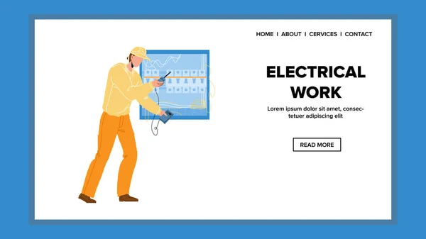 Elektrisch werk met Vector van het Elektrisch Systeem — Stockvector