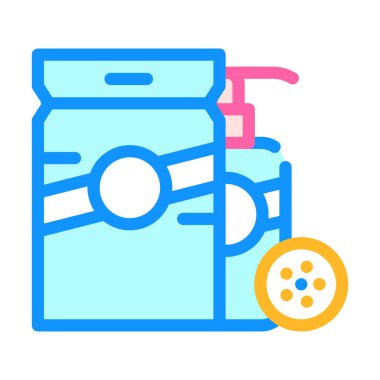 ge, sabun ve yüz önlükleri soyuluyor renk ikonu vektör çizimi