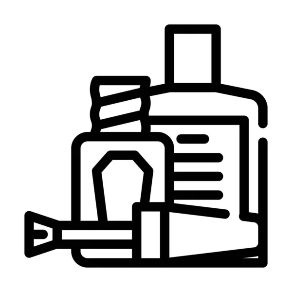 Ilustração de vetor de ícone de linha de esmalte e removedor — Vetor de Stock