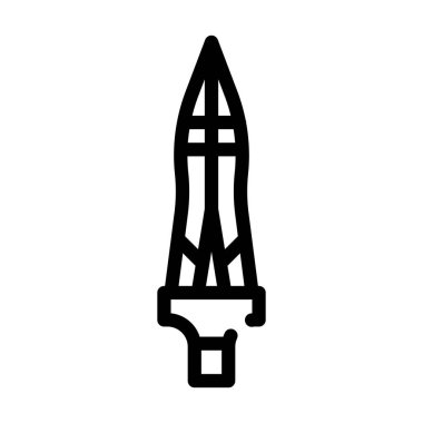 Longinus çizgi ikon vektör çiziminin mızrağı