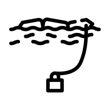 Hidroelektrik üreteç hattı ikon vektör çizimi